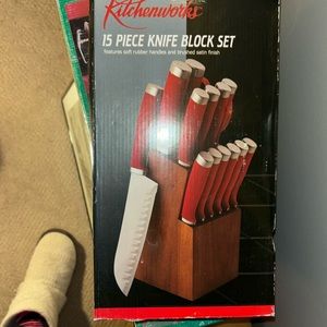 15 piece knife block, set new